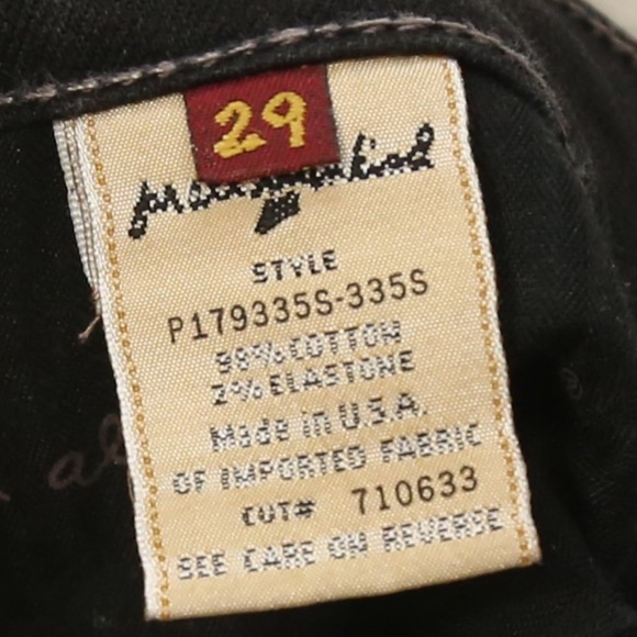 7 FOR ALL MANKIND Black Wash Denim Skinny Fit Low Rise Jeans Size 29 - Picture 4 of 7